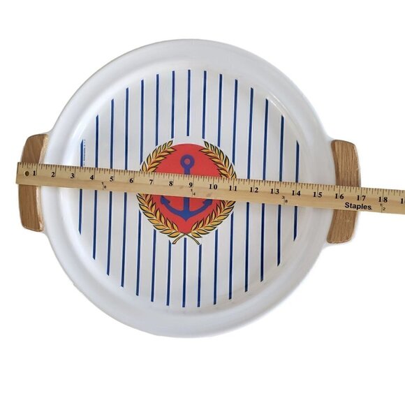 Vtg 1980s Oneida Large Melamine Outdoors Serving Tray Nautical Boat Anchor - Picture 9 of 11